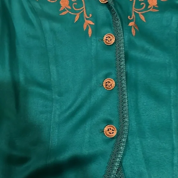 Vintage Together turquoise two-piece pantsuit size 4 - Picture 9 of 16